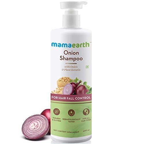 Mamaearth Onion Shampoo for Hair Growth & Hair Fall Control with Onion Oil & Plant Keratin