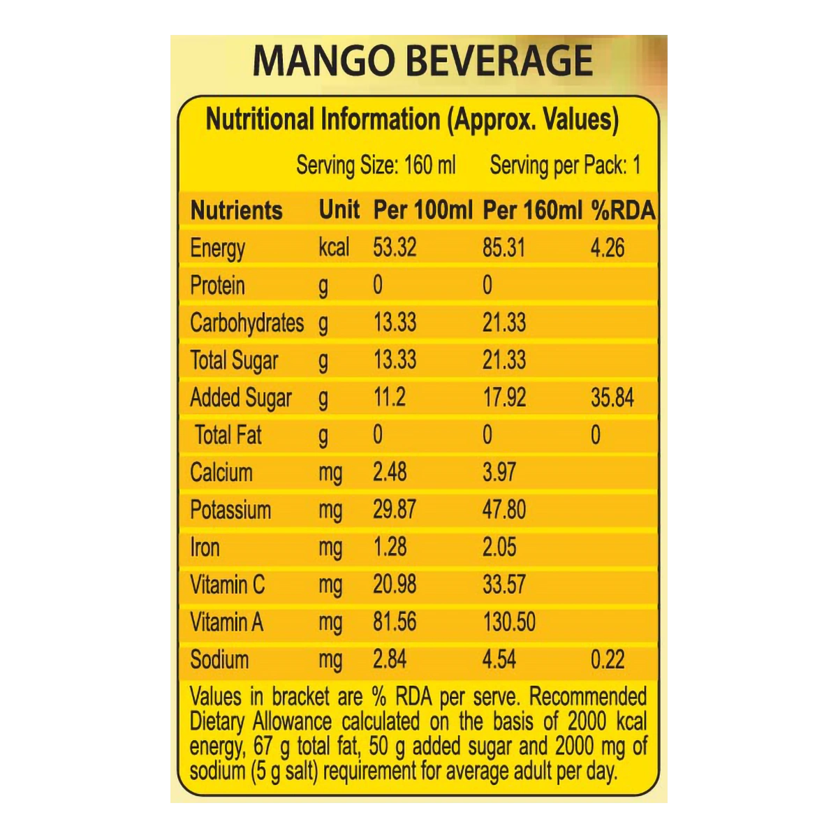 Patanjali Natural Mango Beverage (Tetrapack)