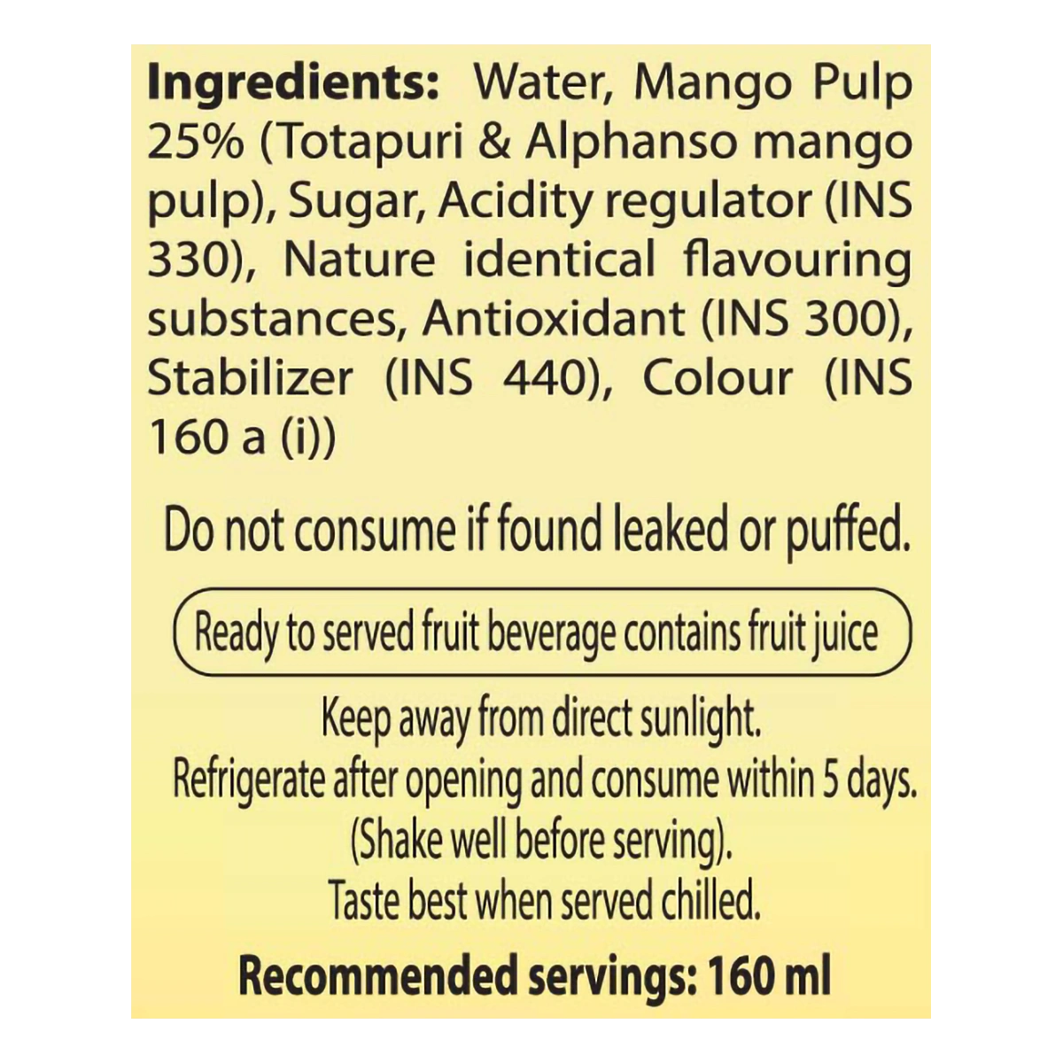 Patanjali Natural Mango Beverage (Tetrapack)