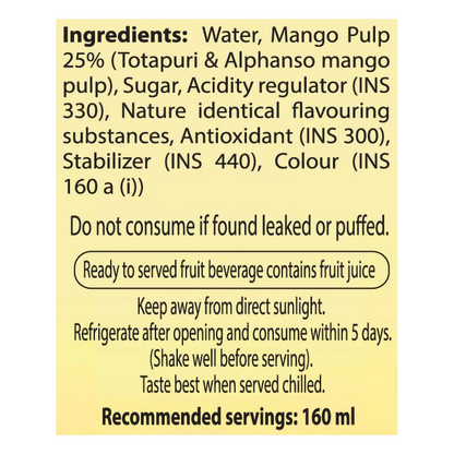 Patanjali Natural Mango Beverage (Tetrapack)