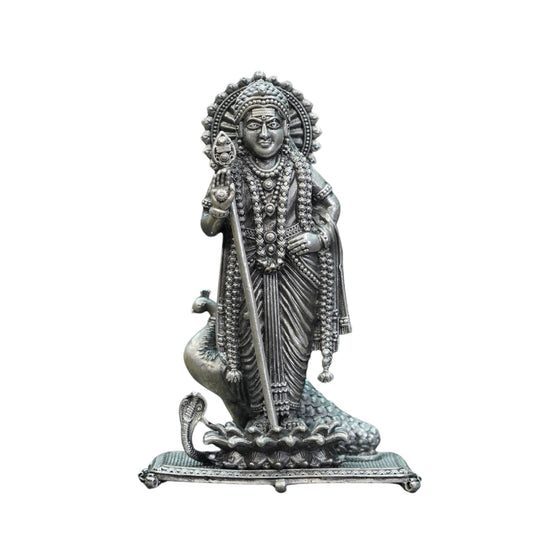 Mahita Collections Pure Silver Antique Murugan Idol Standing 127.12G