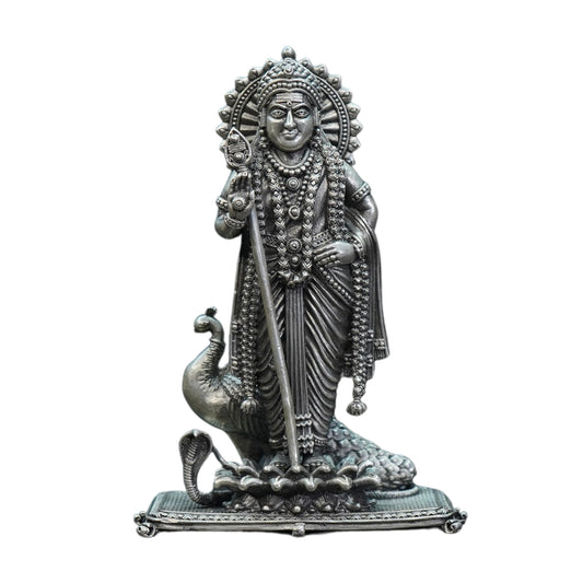 Mahita Collections Pure Silver Antique Murugan Idol Standing 137.72G