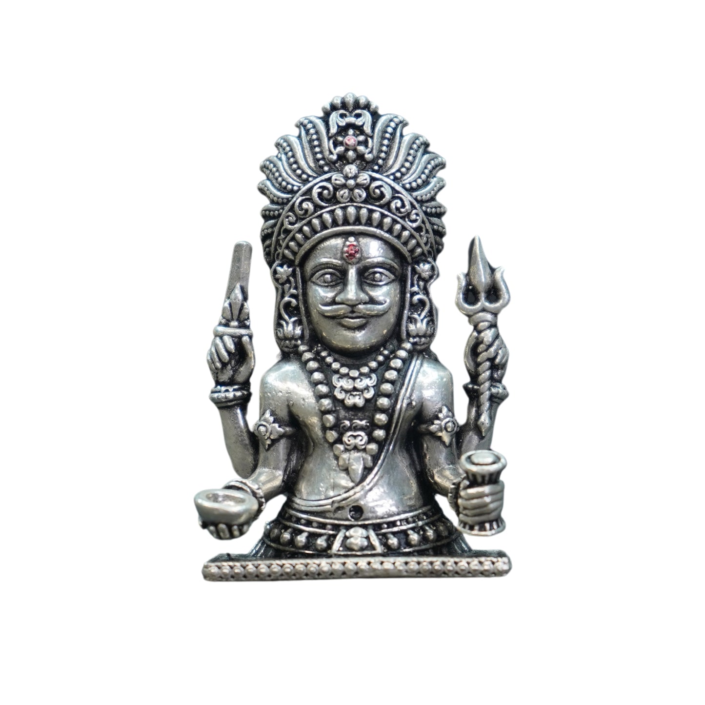 Mahita Collections Pure Silver Antique Nakoda Bhairav 82.18G