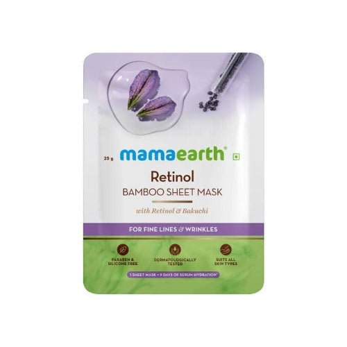 Mamaearth Retinol Bamboo Sheet Mask For Fine Lines and Wrinkles