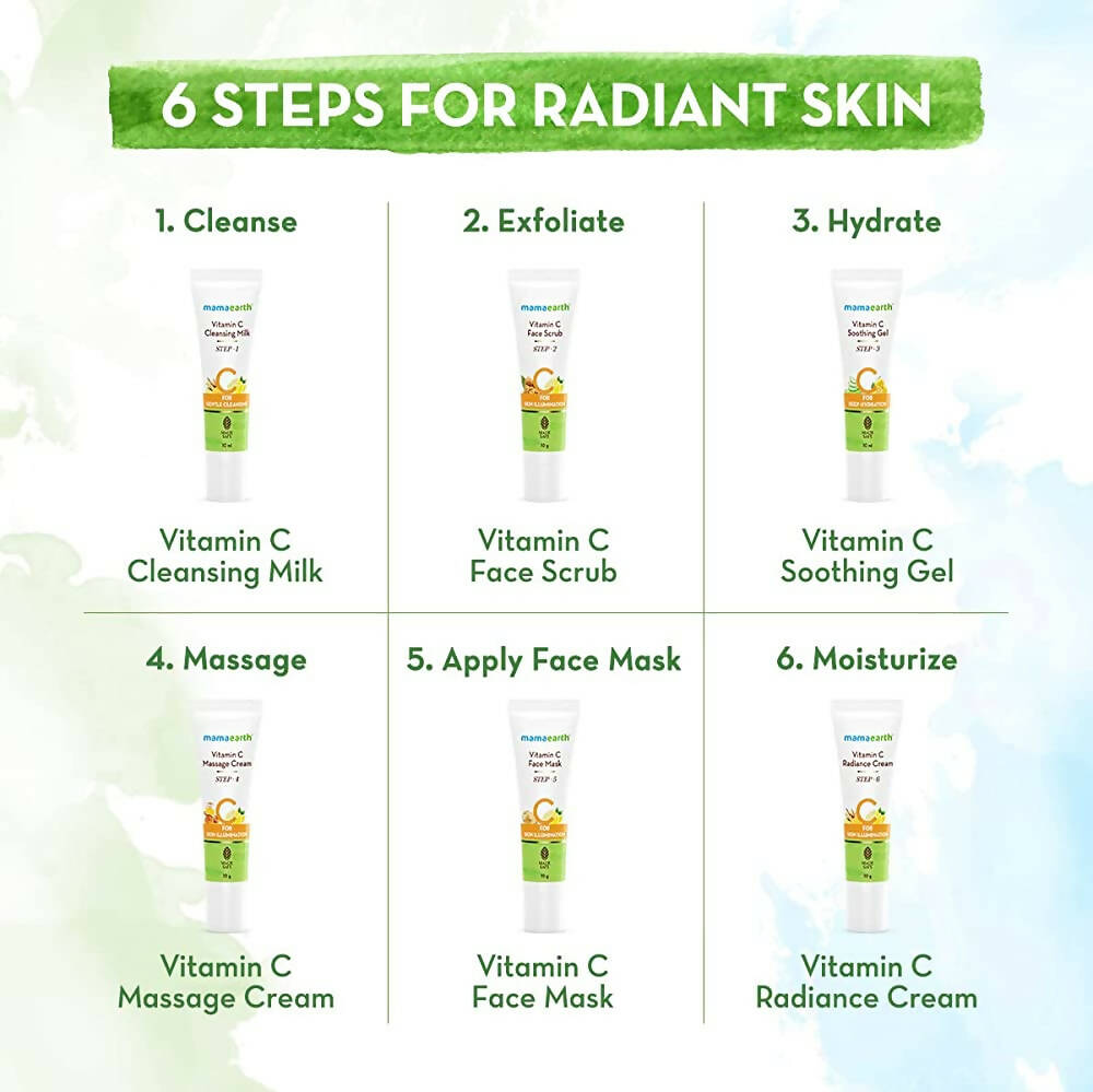Mamaearth Facial Kit with Vitamin C and Turmeric for Skin Illumination