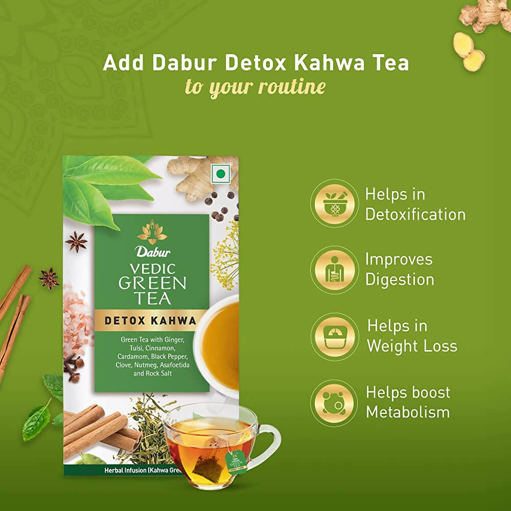 Dabur Vedic Green Teabags Detox Kahwa