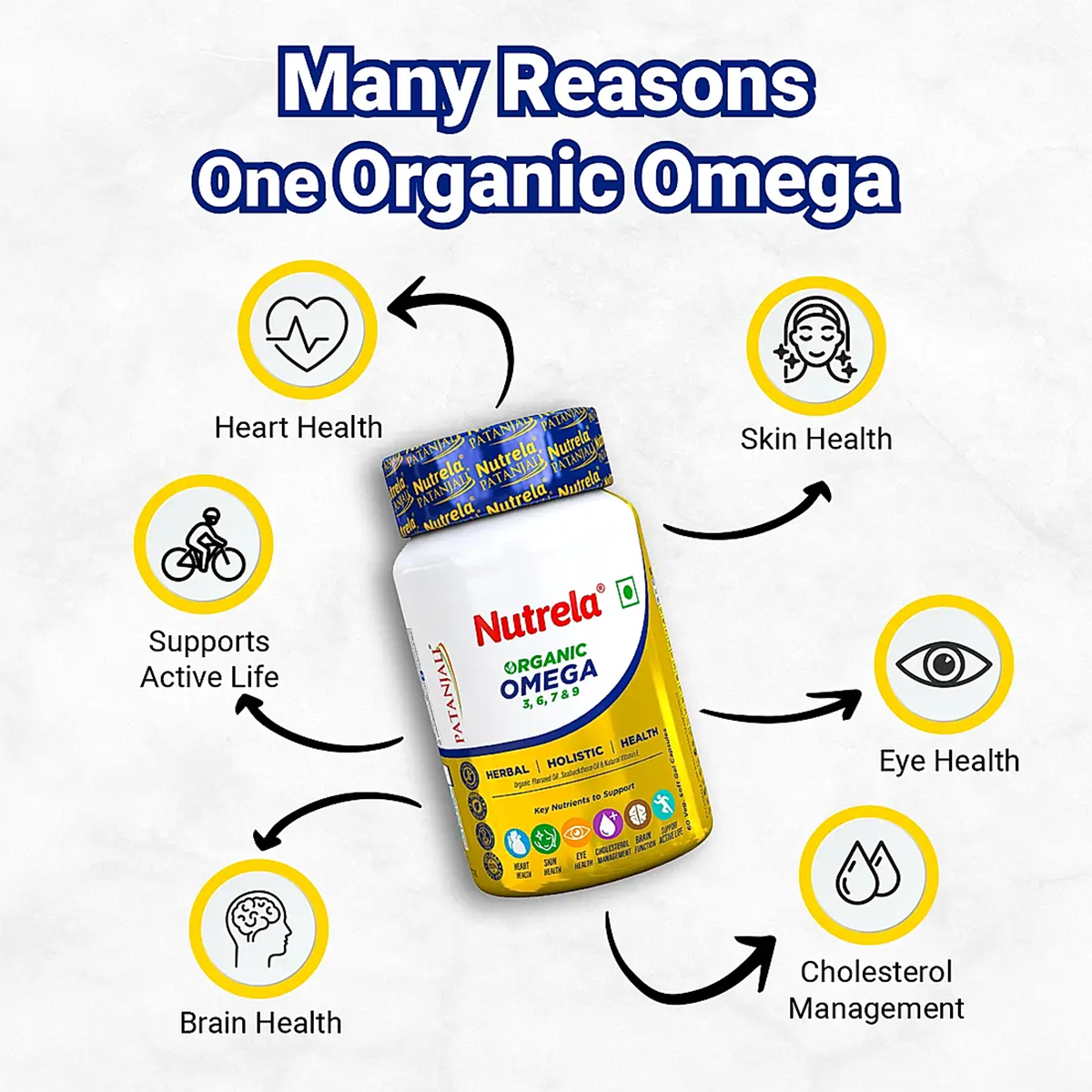 Patanjali Nutrela Organic Omega 3, 6, 7, 9 Capsule