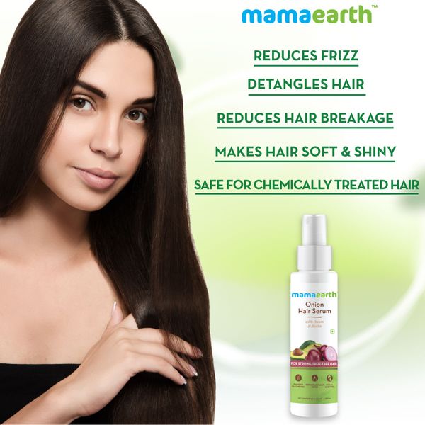 Mamaearth Onion Hair Serum with Onion and Biotin for Strong, Frizz-Free Hair