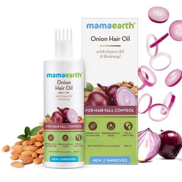 Mamaearth Onion Hair Oil for Hair Regrowth and Hair Fall Control - PUSHMYCART