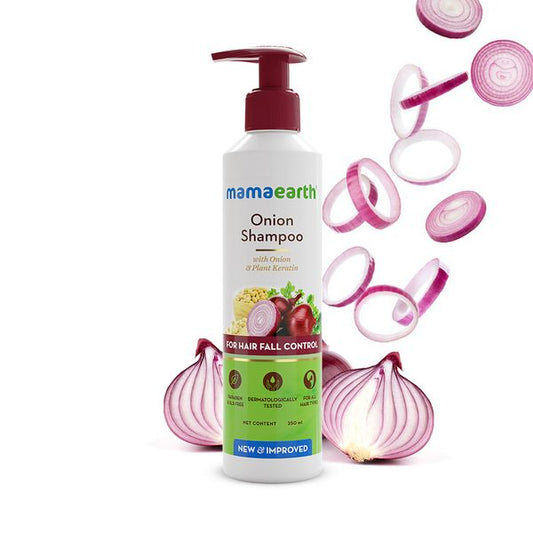 Mamaearth Onion Hair Fall Shampoo for Hair Growth & Hair Fall Control with Onion Oil & Plant Keratin