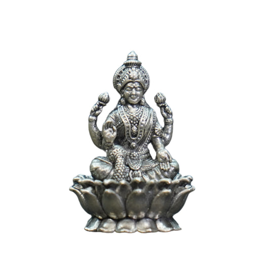 Mahita Collections Pure Silver Antique Padmam Lakshmi Sitting On Lotus 30G