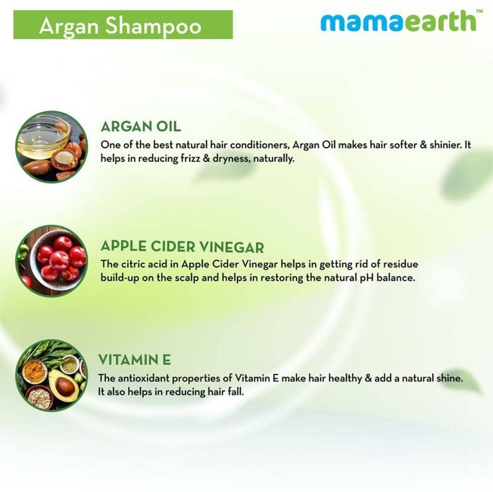 Mamaearth Argan Shampoo For Frizz|Free and Stronger Hair