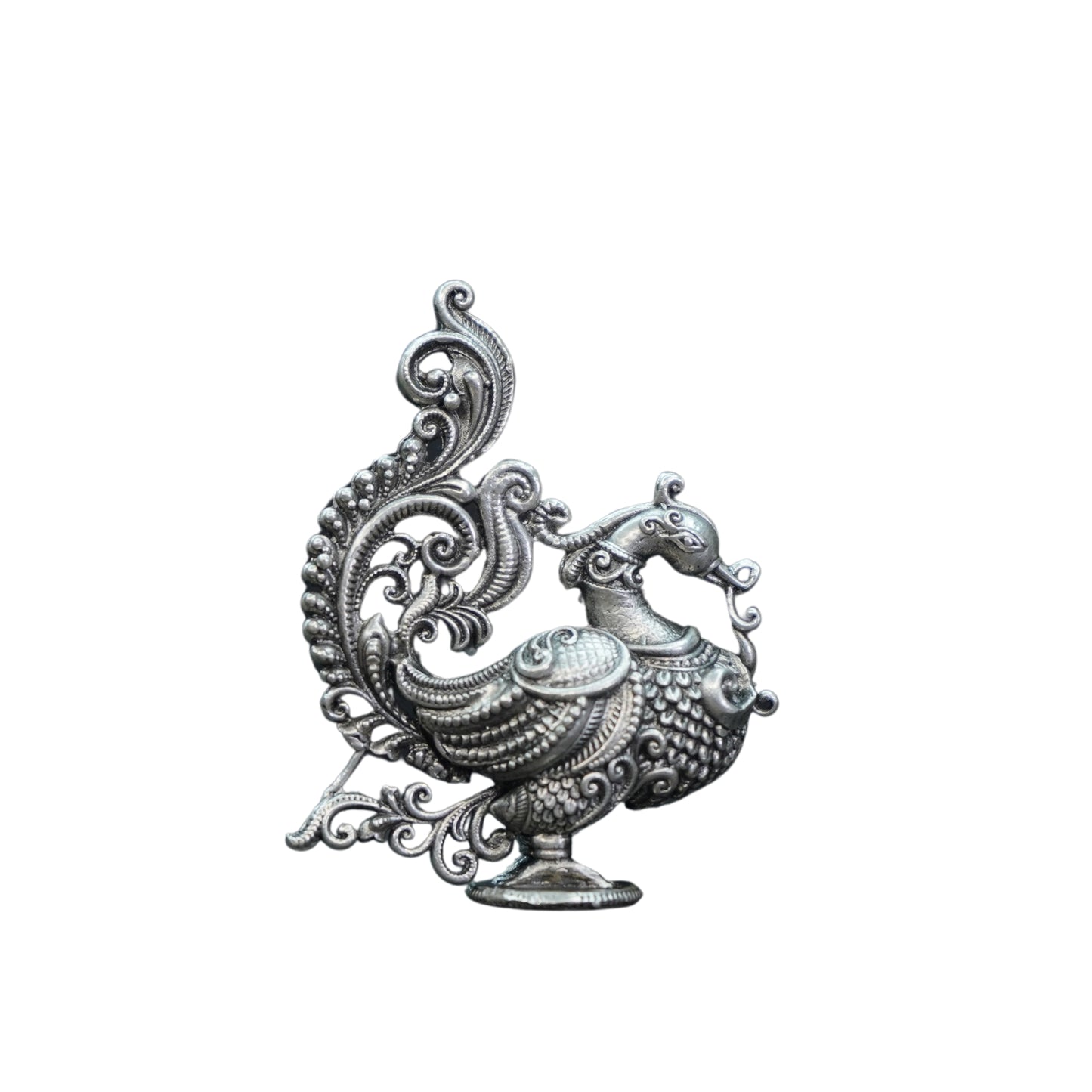 Mahita Collections Pure Silver Antique Peacock Idol 25.30G