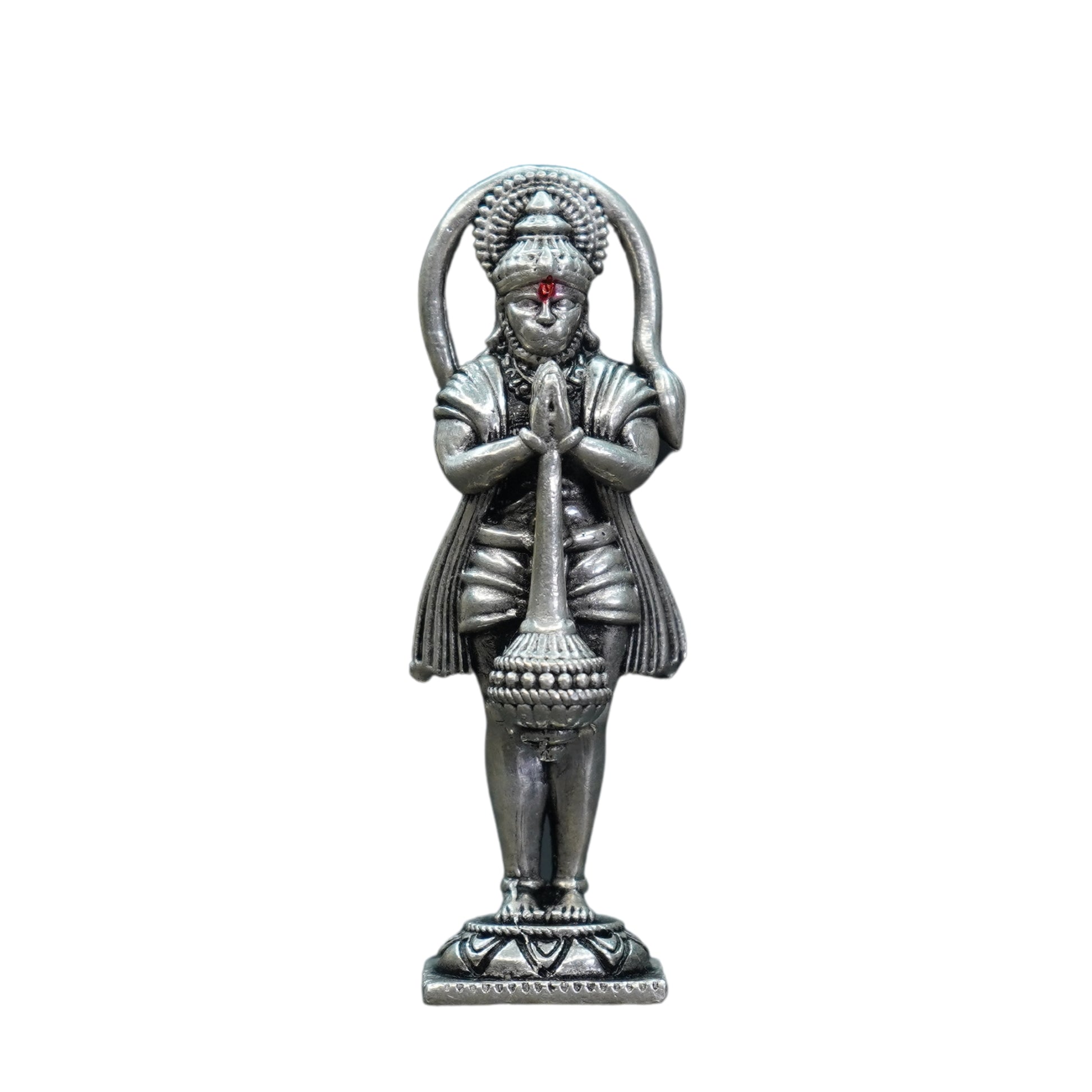 Mahita Collections Pure Silver Antique Phakt Hanuman 32.24G