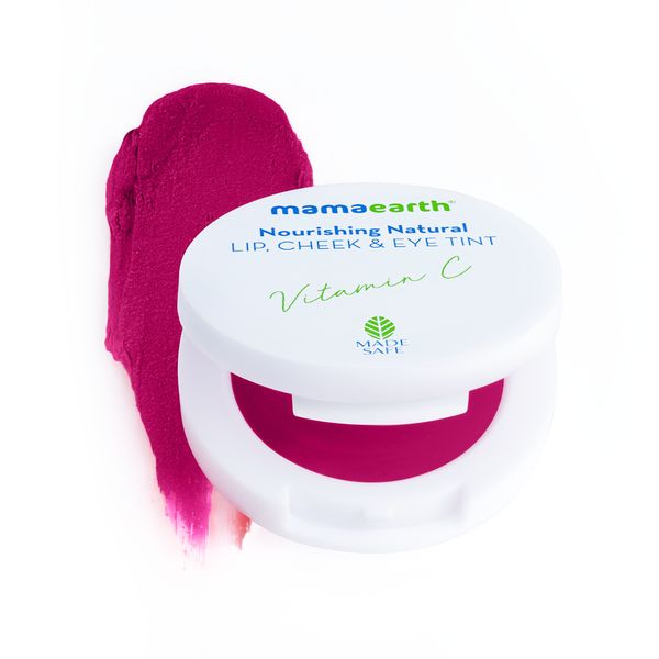 Mamaearth Nourishing Natural Lip Cheek and Eye Tint with Vitamin C and Rose