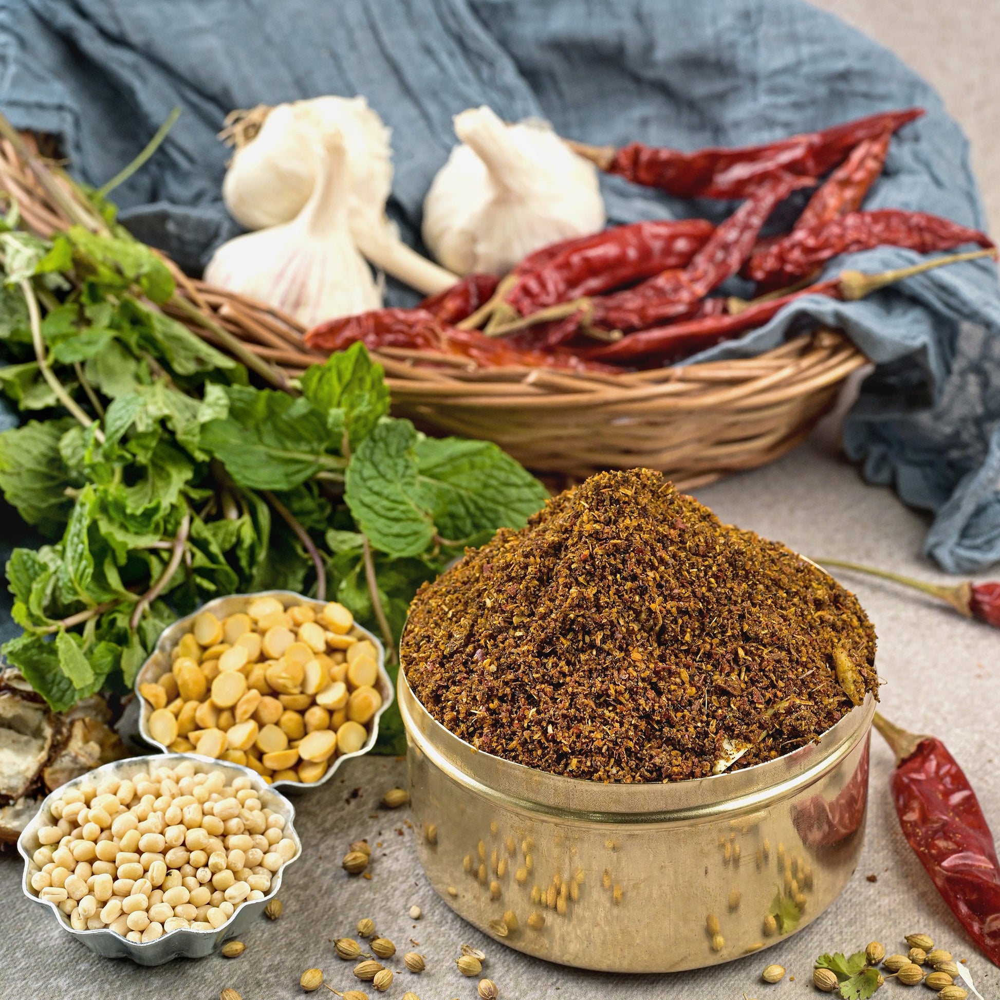 Naturogin Pudhina Karam Podi | Mint Leaves Breakfast Powder