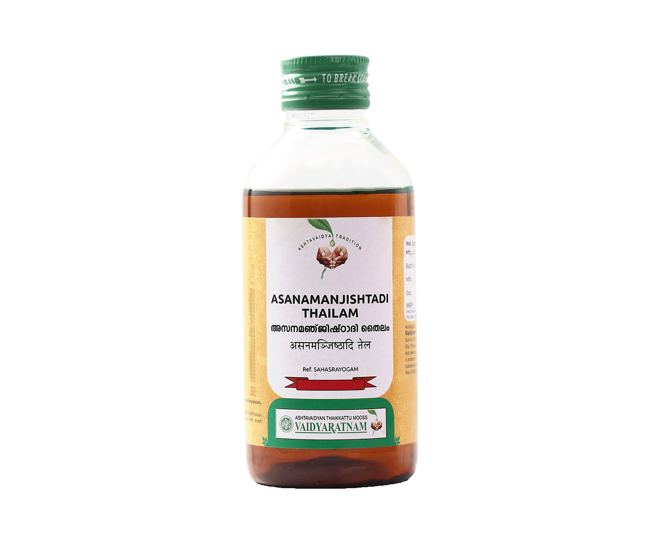 Vaidyaratnam Asanamanjishtadi Oil