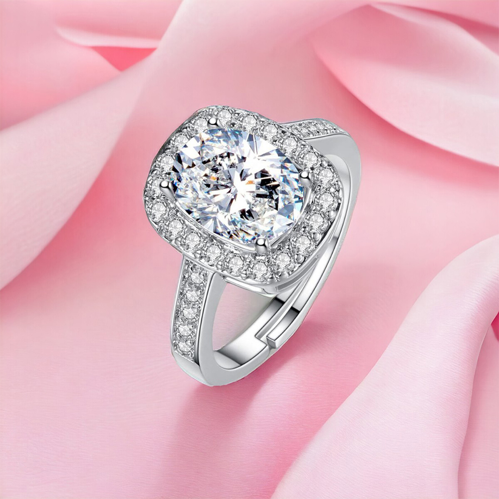 Jewels Galaxy Stone-Studded Solitaire Ring (Silver)