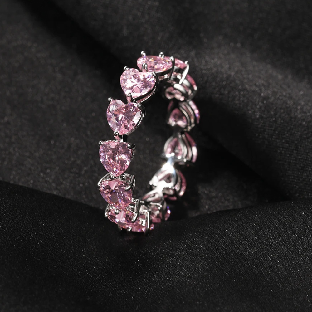 Designs & You Heart Shaped Contemporary Ring (Pink)
