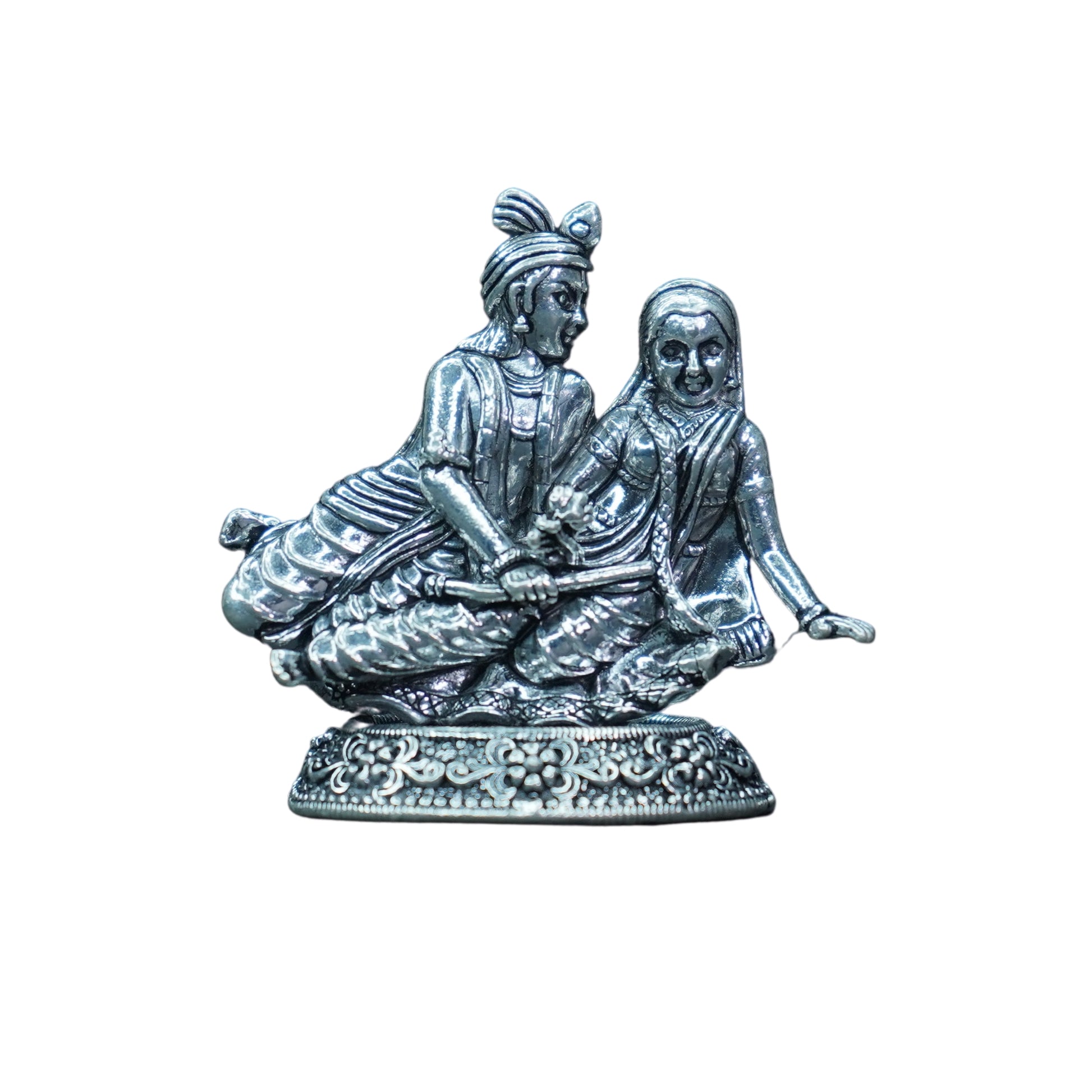 Mahita Collections Pure Silver Antique Radha Krishna 28.41g