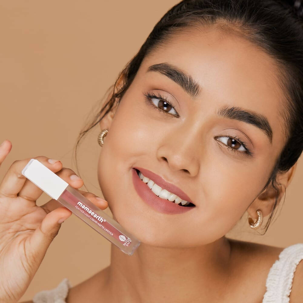 Mamaearth Feather Light Liquid Matte Lipstick | Nude Punch