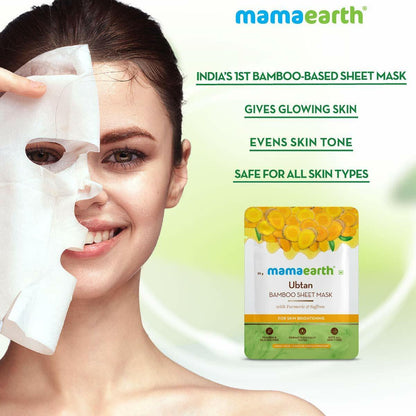 Mamaearth Ubtan Bamboo Sheet Mask with Turmeric & Saffron