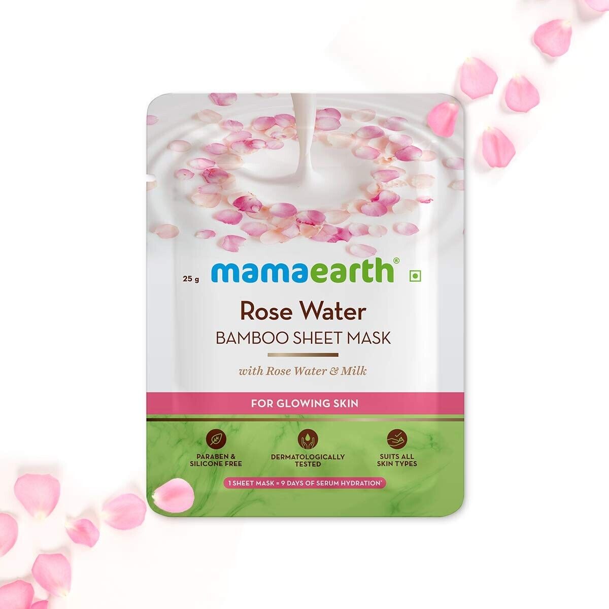 Mamaearth Rose Water Bamboo Sheet Mask with Rose Water & Milk - PUSHMYCART
