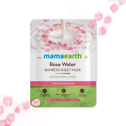 Mamaearth Rose Water Bamboo Sheet Mask with Rose Water & Milk - PUSHMYCART