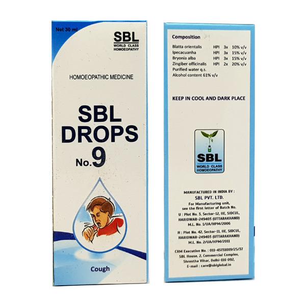 SBL Drops No. 9 For Cough (Pack of 2) - PUSHMYCART