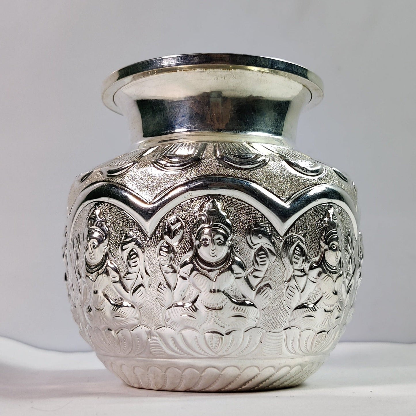 Pure Silver Ashtalakshmi Kalasam 105 Grams,3.6"H