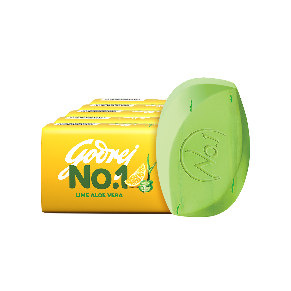 Godrej No.1 Lime & Aloe Vera Bathing Soap - Buy 4 Get 1 Free