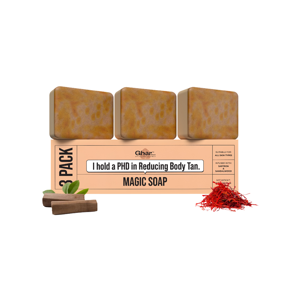 Ghar Soaps Sandalwood & Saffron Magic Soap (Pack of 3)
