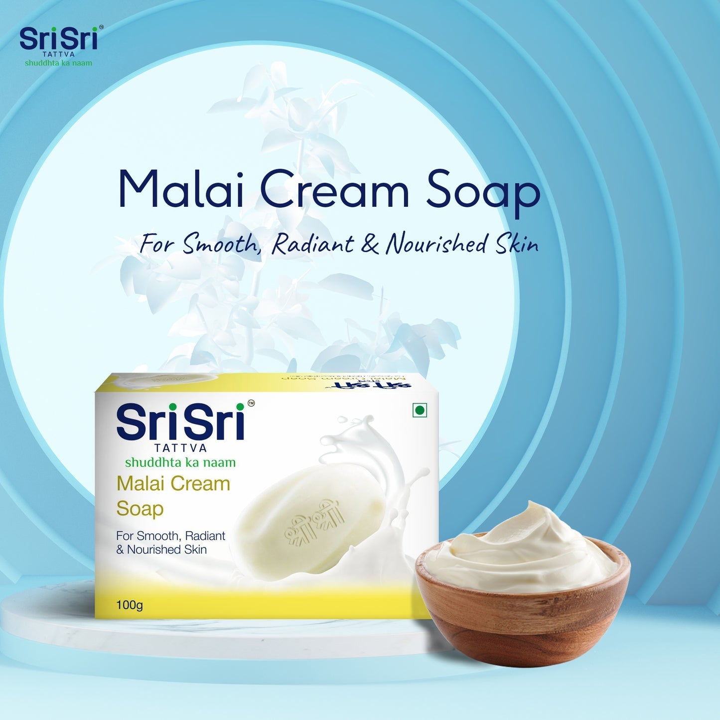 Sri Sri Tattva Malai Cream Soap 100g - PUSHMYCART