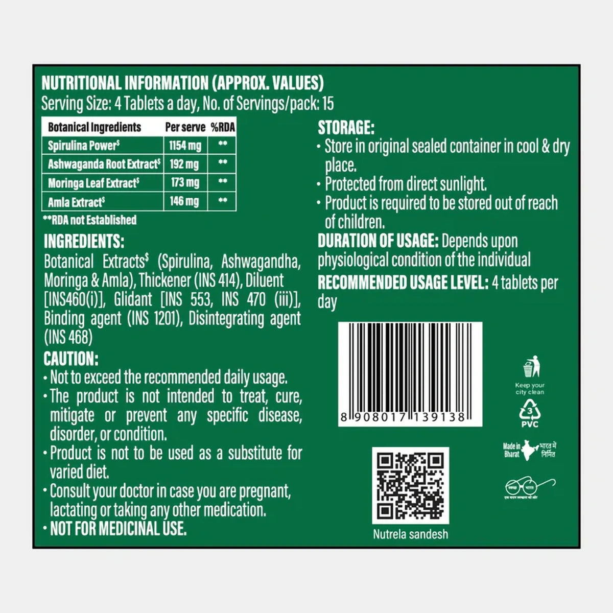 Patanjali Nutrela Natural Spirulina Tablets