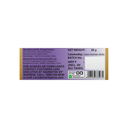 Sri Sri Tattva Premium Lavendar Incense Cones For Pooja