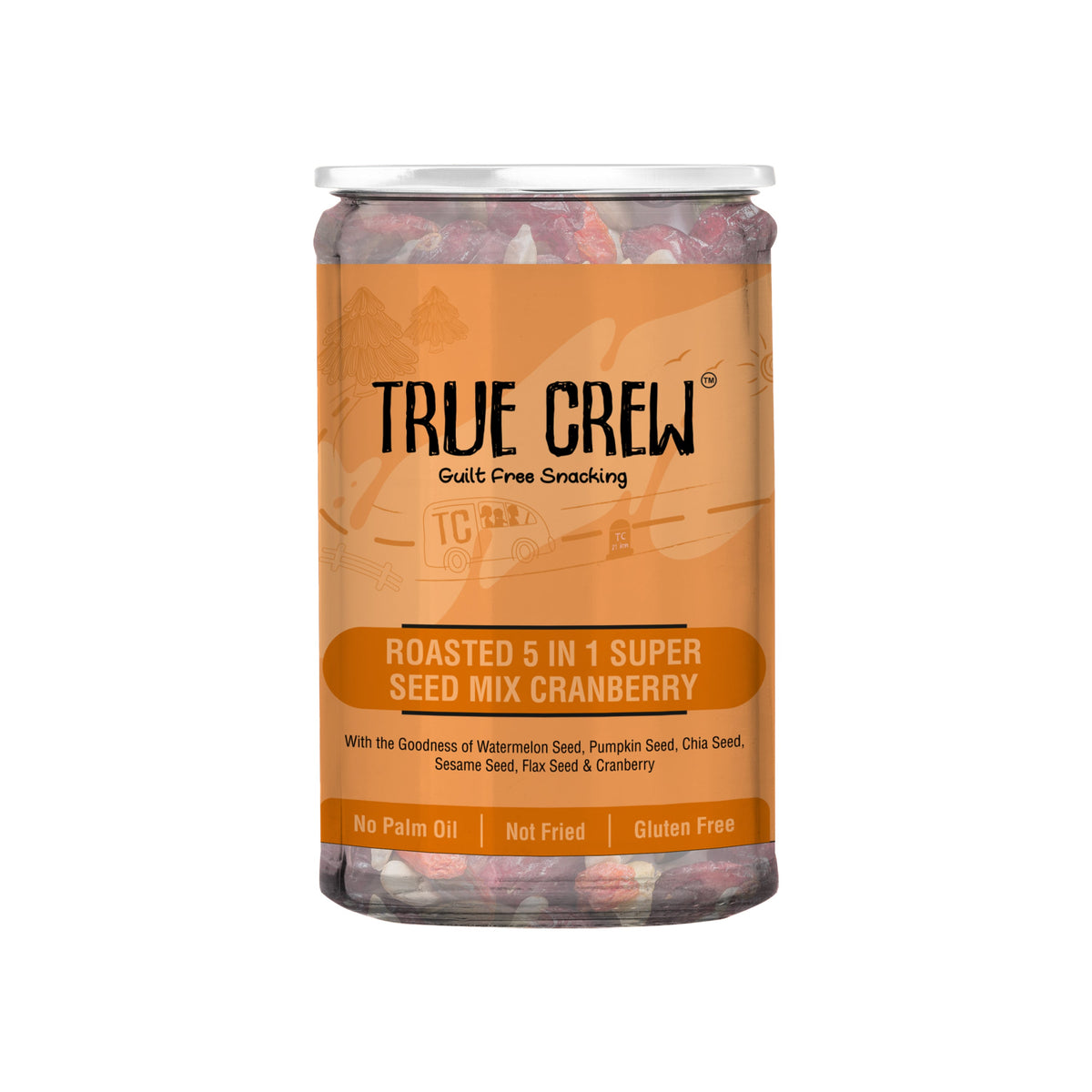 Sri Sri Tattva TRUE CREW Roasted 5 in 1 Super Seed mix cranberry Bottle 200 g