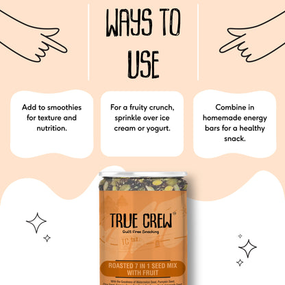 Sri Sri Tattva TRUE CREW Roasted 7 in 1 Seed Mix With Fruit Bottle 200 g