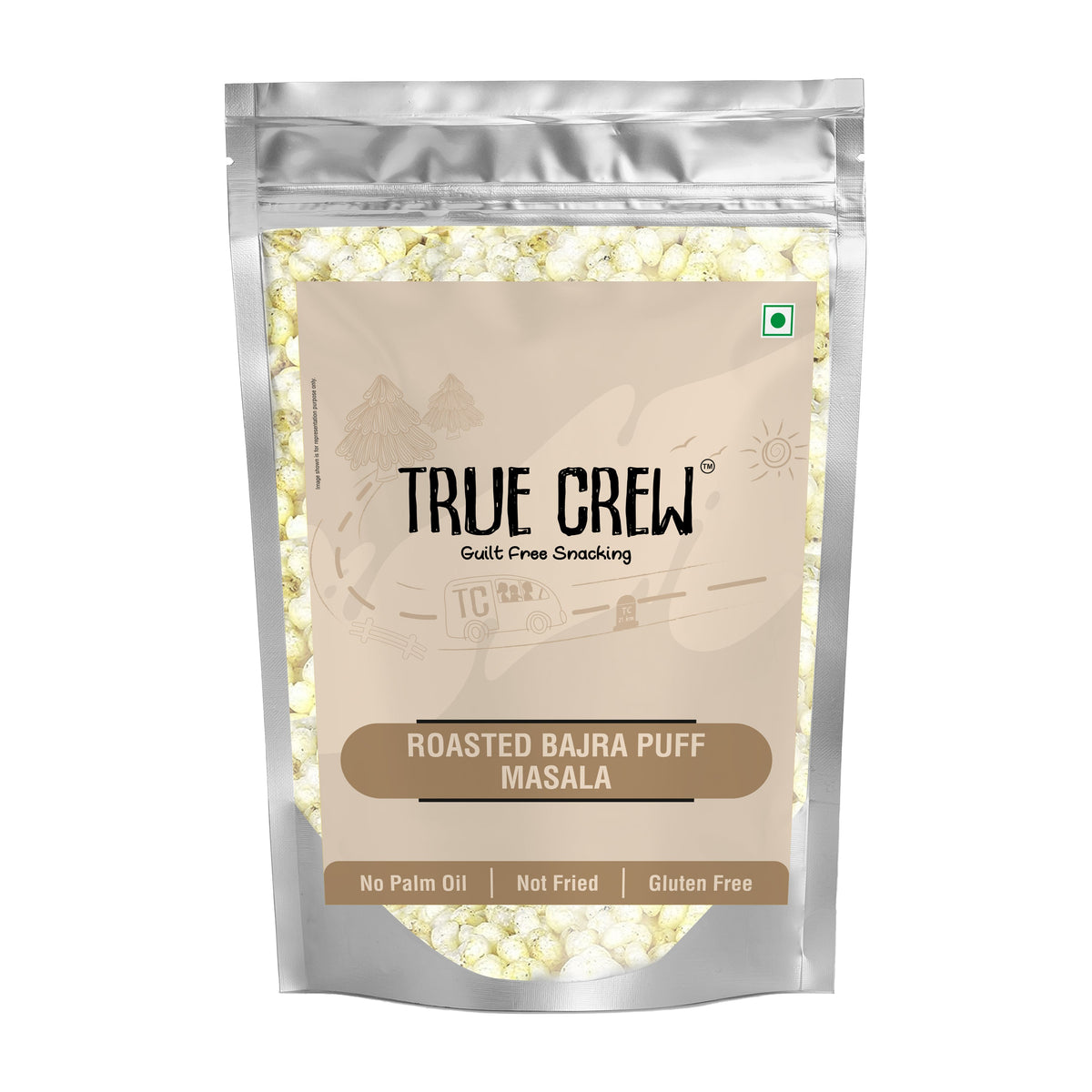 Sri Sri Tattva TRUE CREW Roasted Bajra Puff Masala Pouch 100 g