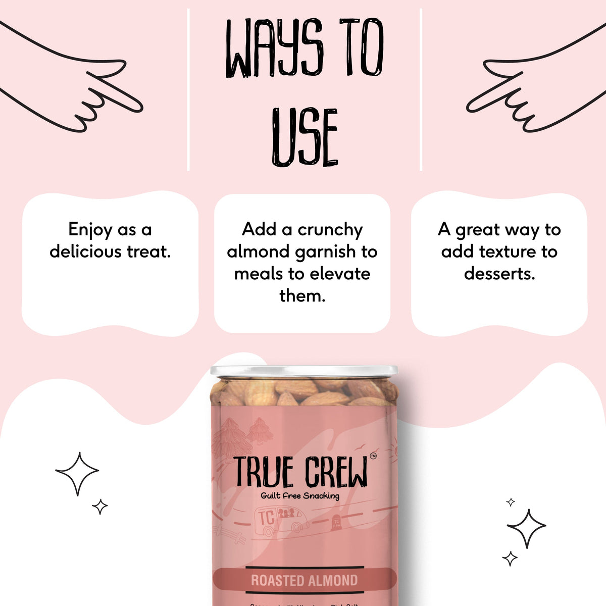 Sri Sri Tattva TRUE CREW Roasted Almonds 120 g Jar