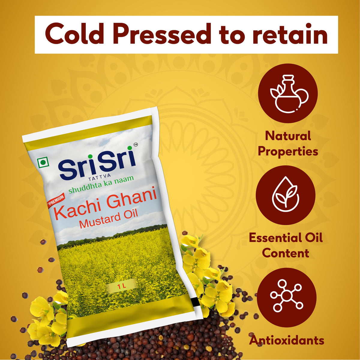Sri Sri Tattva Premium Kachi Ghani Mustard Oil Pouch