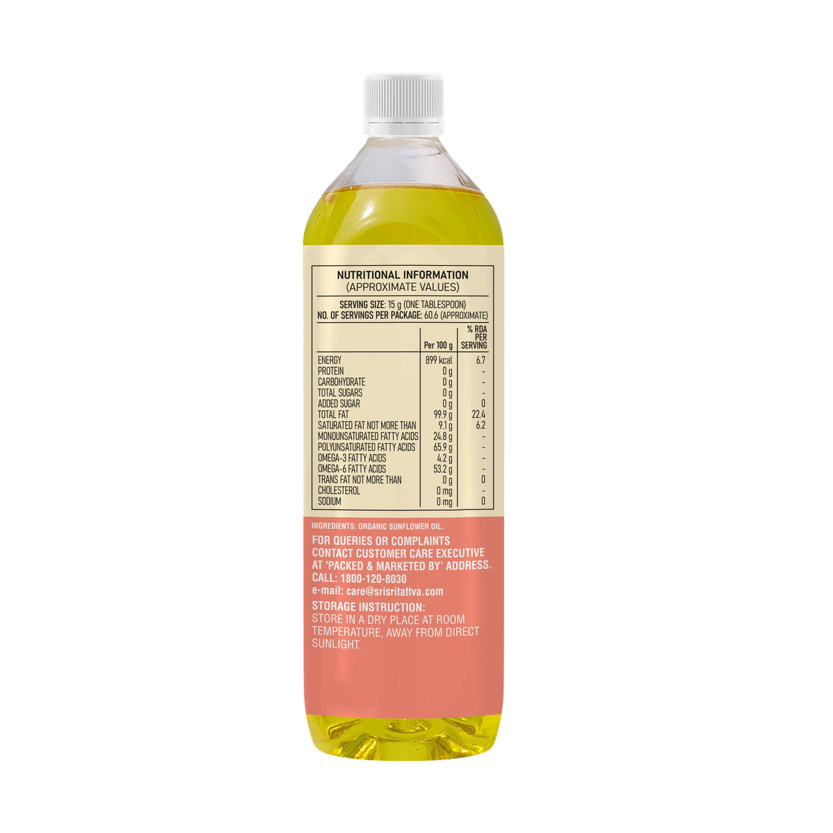 Sri Sri Tattva Organic Sunflower Oil Bottle
