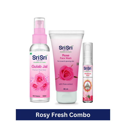Sri Sri Tattva Rosy Fresh Combo (Rose Face Wash, Rose Water & Rose Roll On)