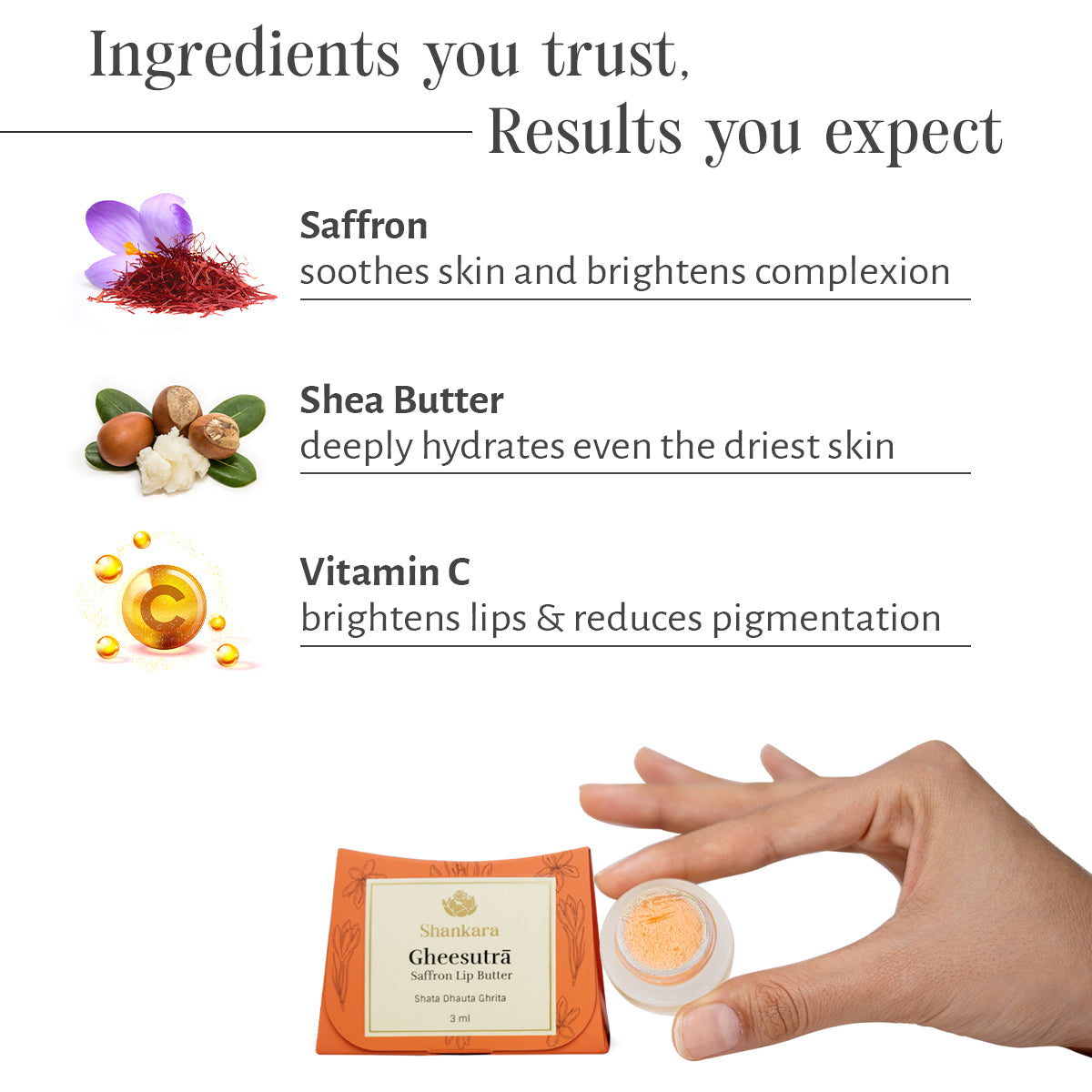 Shankara Naturals Gheesutrā Saffron Lip Butter