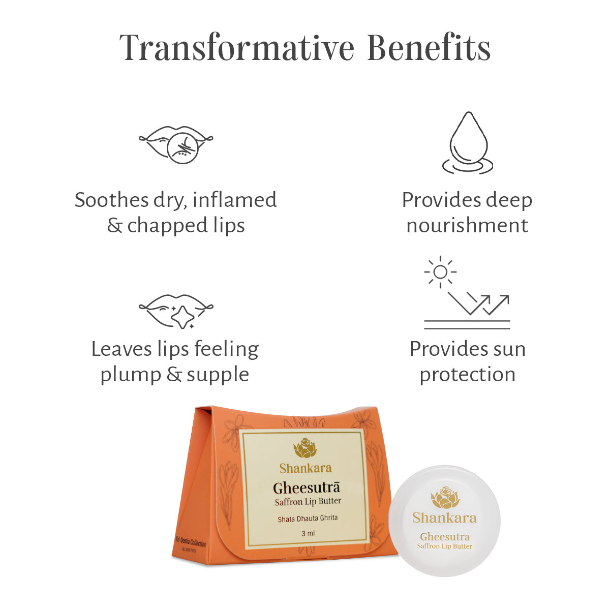 Shankara Naturals Gheesutrā Saffron Lip Butter