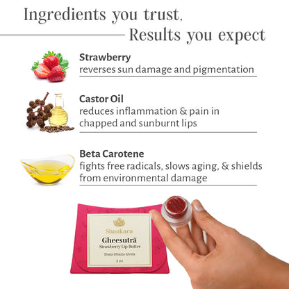 Shankara Naturals Gheesutrā Strawberry Lip Butter