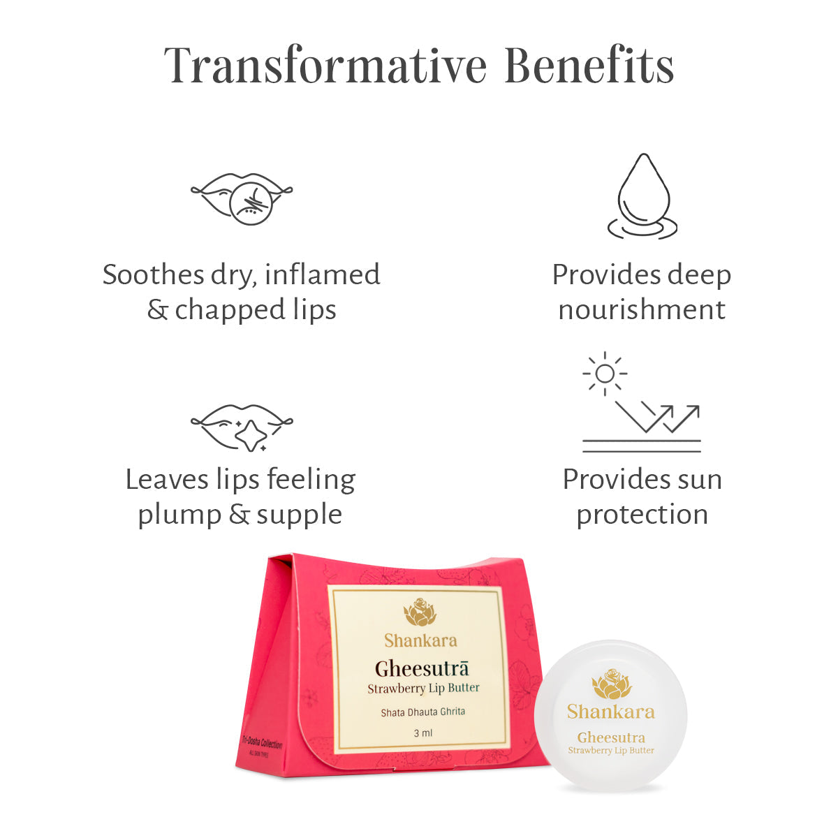 Shankara Naturals Gheesutrā Strawberry Lip Butter