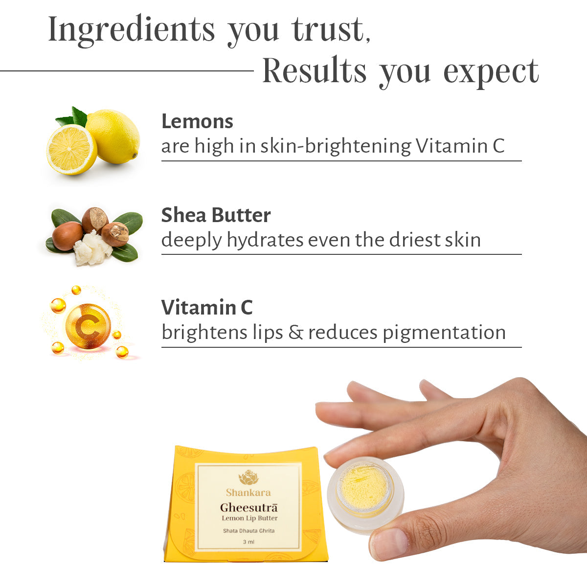 Shankara Naturals Gheesutrā Lemon Lip Butter