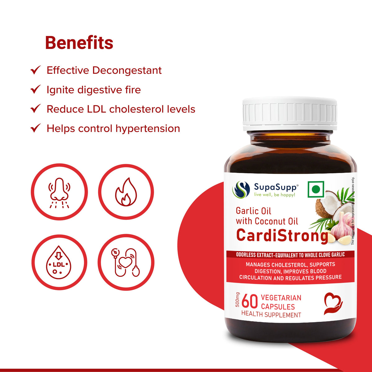 Sri Sri Tattva SupaSupp Garlic Oil With Coconut Oil, CardiStrong