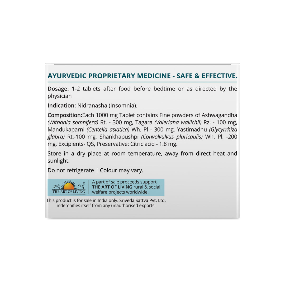 Sri Sri Tattva DEEP-SLP Tablets for Better Sleep