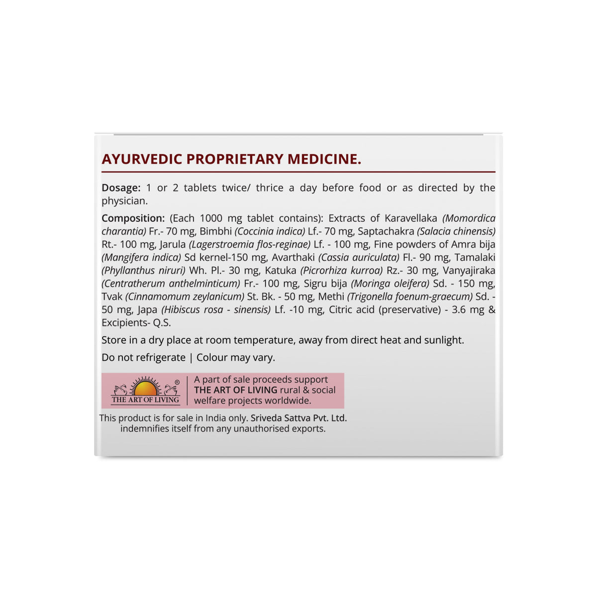 Sri Sri Tattva DIAFYN Balance Your Metabolism, Naturally